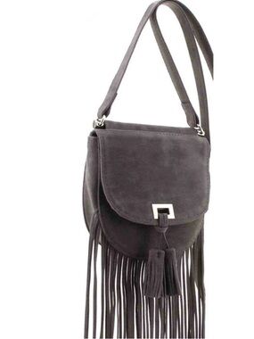 Express Black Boho Fringe Tassel Crossbody Bag